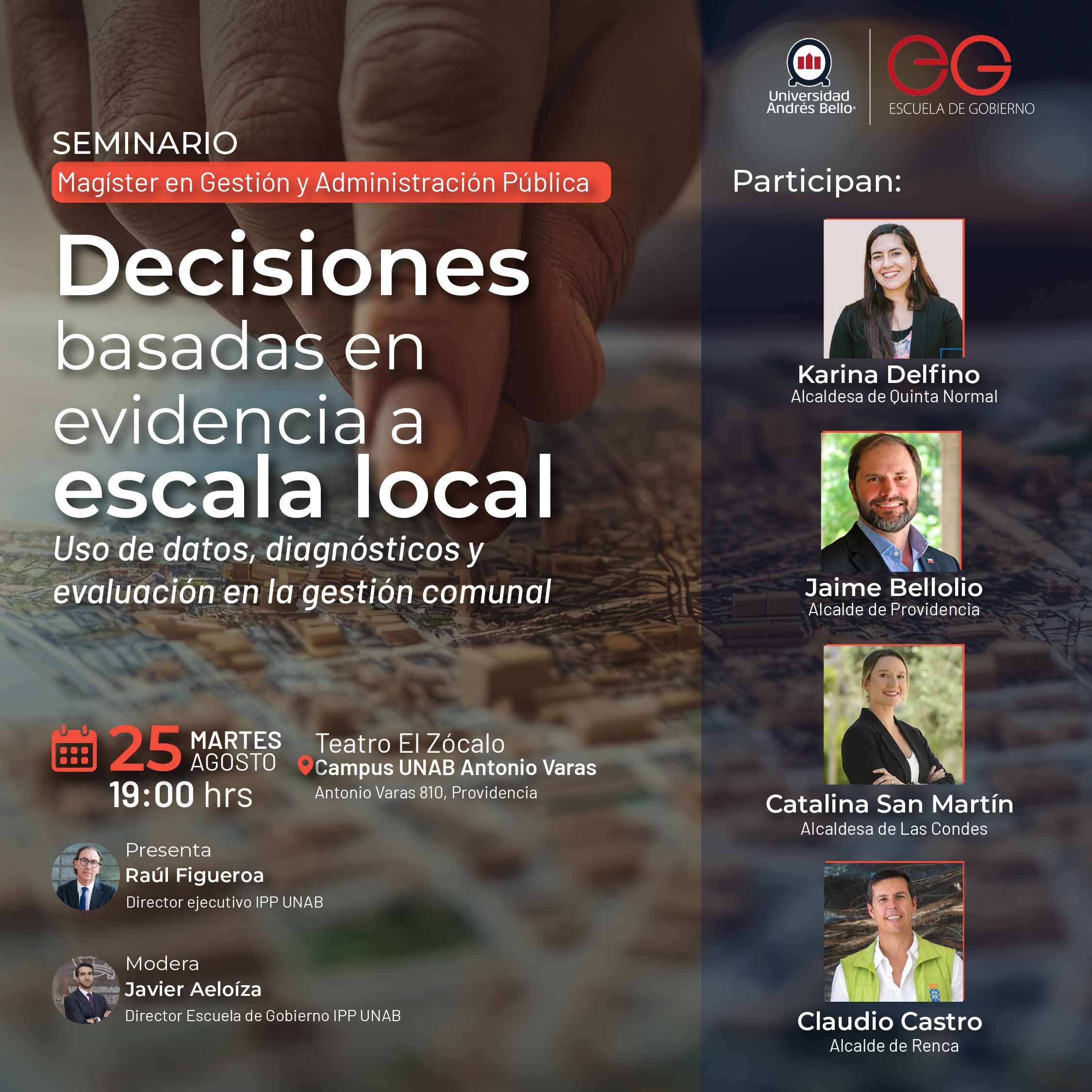 Seminario sobre gestión pública con participantes y ponentes destacados (Karina Delfino, Juanes)